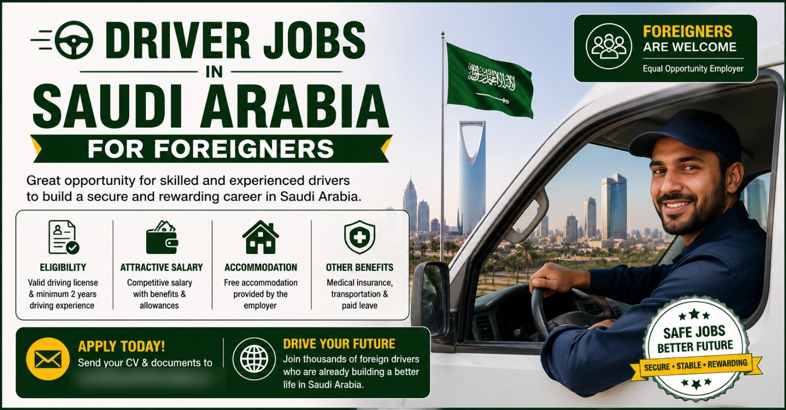 Driver Jobs in Saudi Arabia for Foreigners