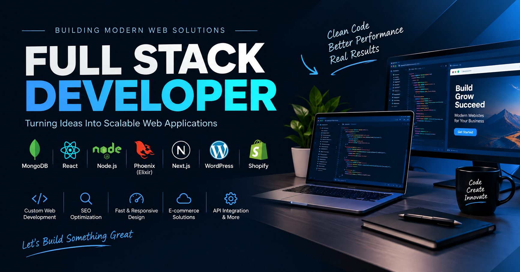 A freelance full stack developer building web applications for US clients