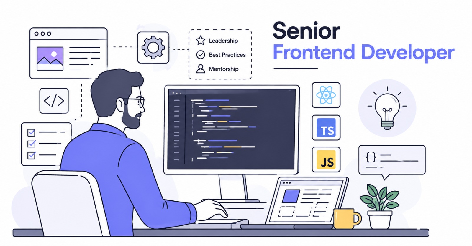 Senior frontend developer working on React and Next.js code — Senior Frontend Developer job at ERS Tech, Lahore