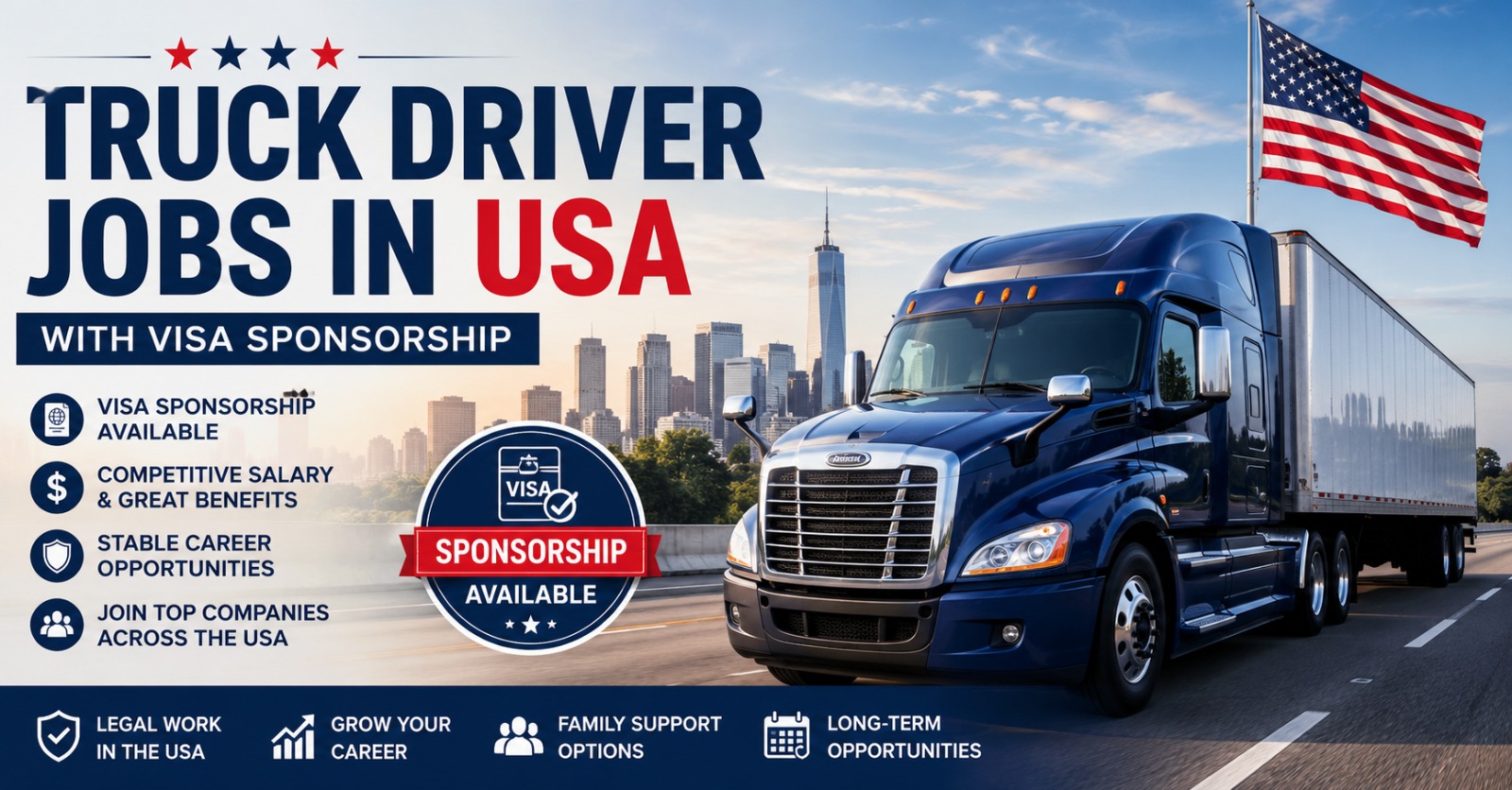 Truck Driver Jobs in USA with Visa Sponsorship