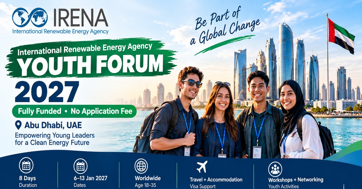 IRENA Youth Forum 2027 in Abu Dhabi, Fully Funded poster