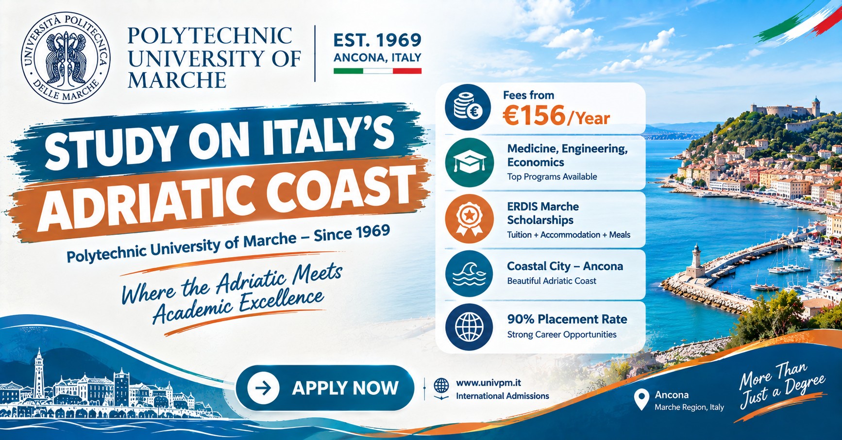 Polytechnic University of Marche Scholarships 2026–27 poster